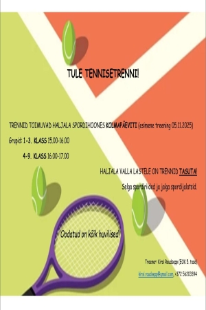 Tule tennisetrenni!