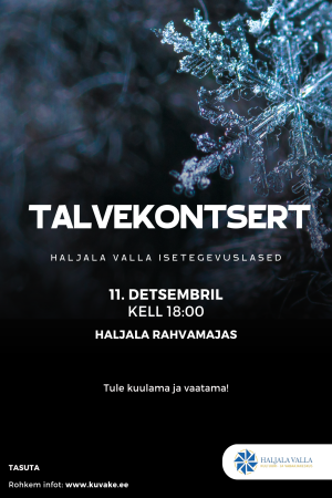 Talvekontsert 11. detsembril kell 18:00