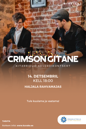 Crimson Gitane kitarriduo advendikontsert 14. detsembril kell 18:00
