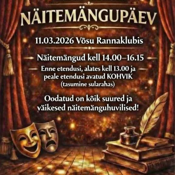 Võsu kooli näitemängupäev 11. märtsil kell 14 Võsu rannaklubis