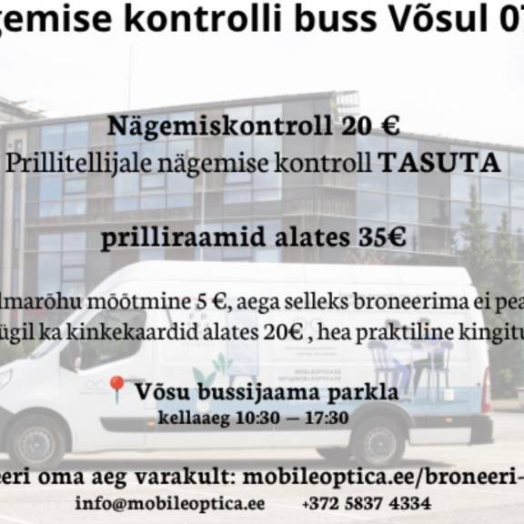 Nägemise kontrolli buss Võsul 7. juulil kell 10:30